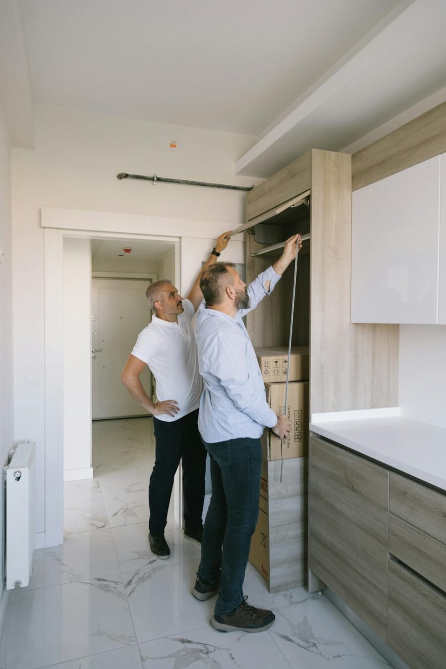 Kitchen cabinet installation by a residential carpenter